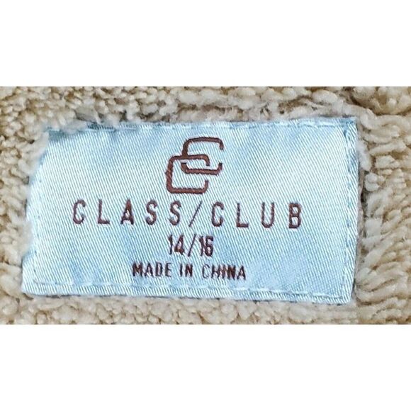 Class Club Unisex Kids Sweater Half  Zip Pullover Size 14/16 Fleece Tan Soft - Picture 6 of 8